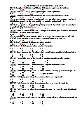 Câu hỏi trắc nghiệm Chương II môn Đại số 11